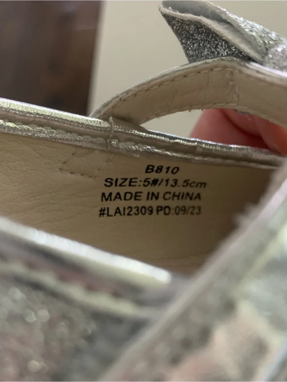 Felix & Flora Silver Glitter Velcro Shoes Size 5